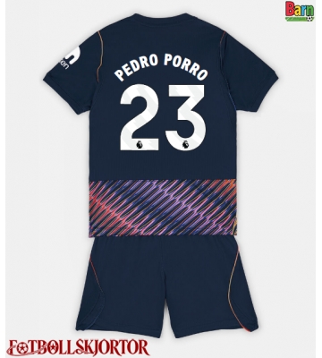 Tottenham Hotspur Pedro Porro #23 Borta Kläder Barn 2026-27 Kortärmad (+ Korta byxor)